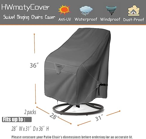 Miniatura 2 de Adirondack - Funda para silla de 28 pulgadas de ancho x 31 pulgadas de profundidad x 36 pulgadas de alto, tela Oxford resistente al agua 600D con