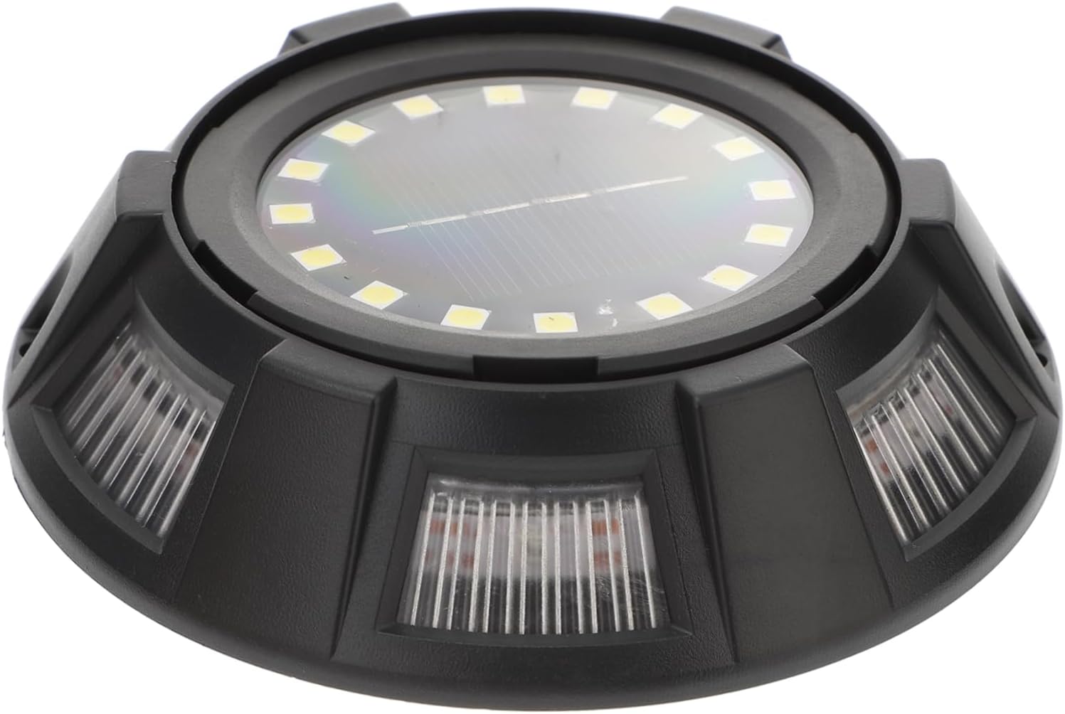 4Pcs Outdoor Solar Ground Lights with Side Glow Rotatable Plastic Landscape Lighting for Garden Pathway Lawn Patio Walkway and Compact Solar Garden Lights