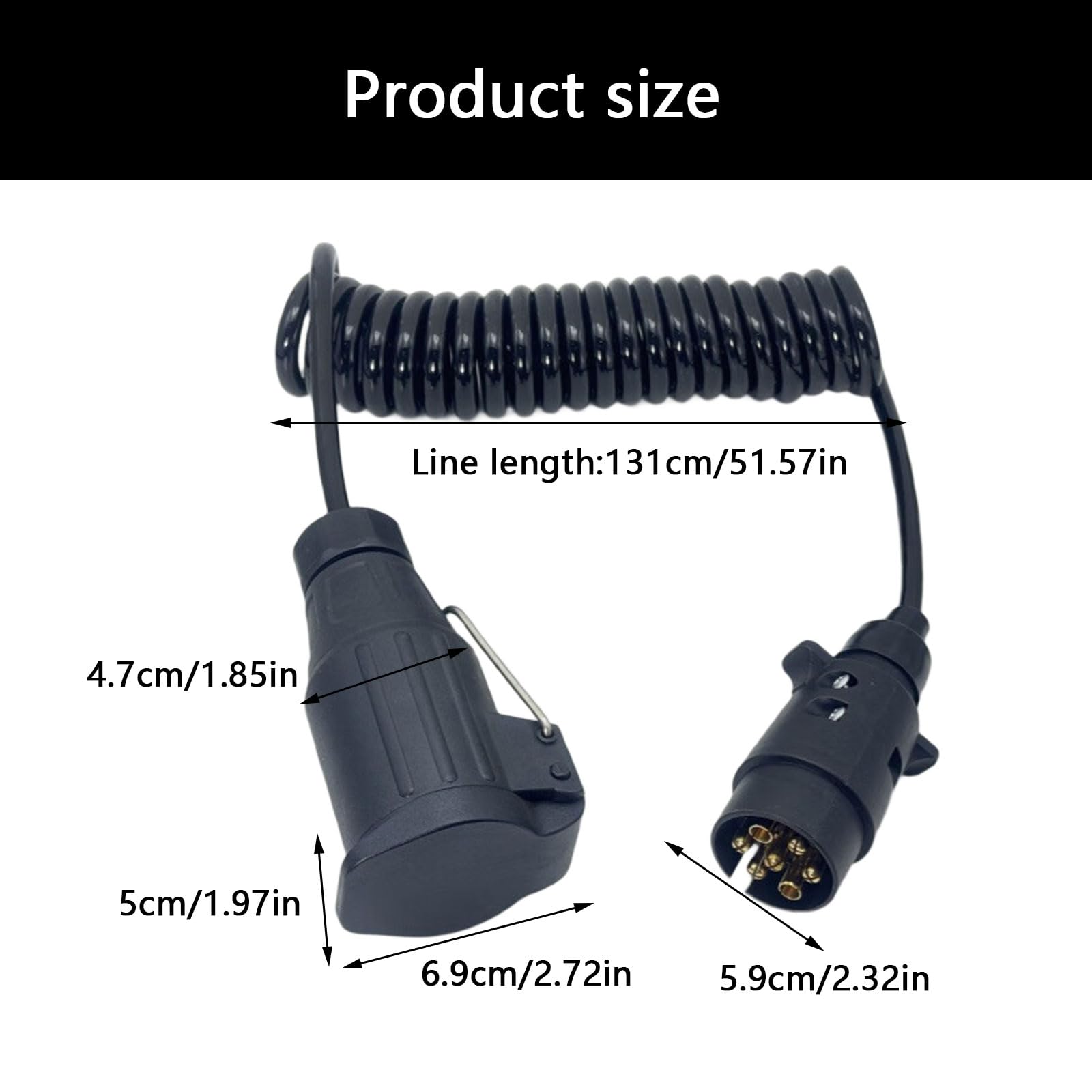 Odporny na zużycie adapter 12 V 7-pinowy na 13-pinowy złącze elektryczne spirale konstrukcja kabla holowniczego ABS złącze okablowania przyczepy