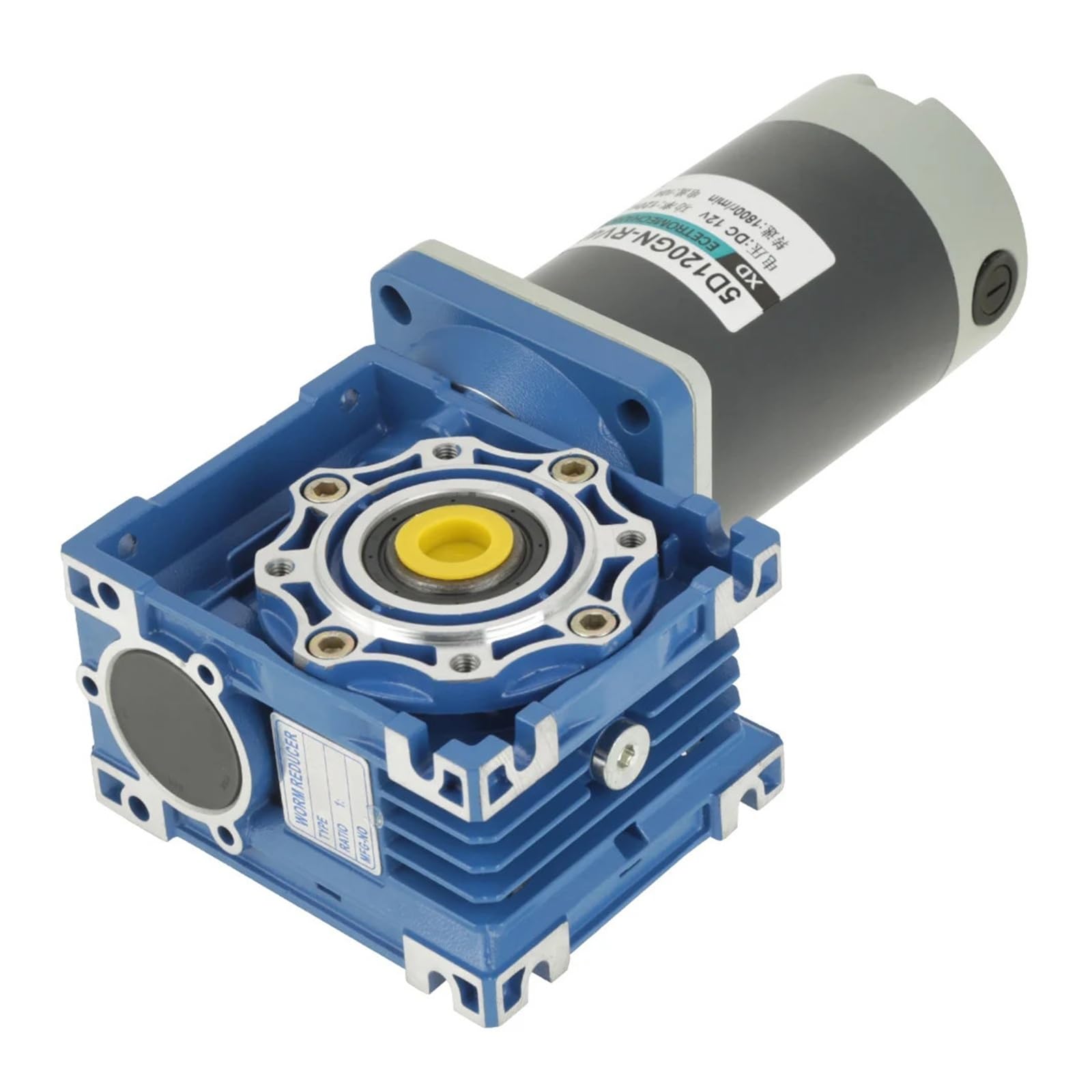 RV40 Schneckengetriebemotor 12 V/24 V 120 W RV40 Geschwindigkeit einstellbar CW/CCW mit Selbsthemmung für Garagentor(21,24V)