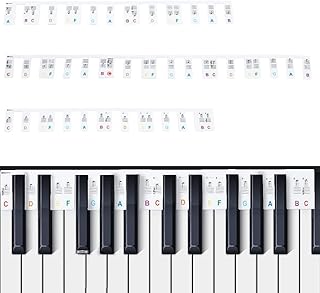 NBEADS 3 Pcs/Set Piano Notes Guide, 88-Key Full Size Piano Keyboard Rake Notes Removable Piano Keyboard Note Labels for Beginner Learning Music Lesson and Guide, Colorful