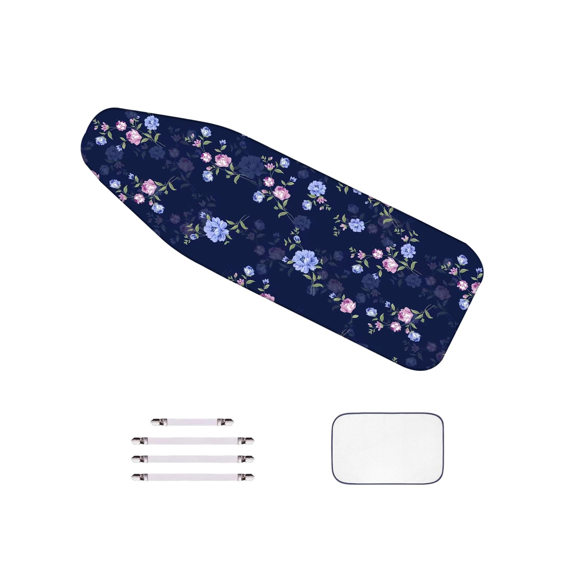 WTAIS Extra Large - Ironing Board Covers 150x60cm, Thickened - 2 In 1 Design Peach Flower Pattern Extra Steam Permeability - Ironing Board Cover, with Fasteners