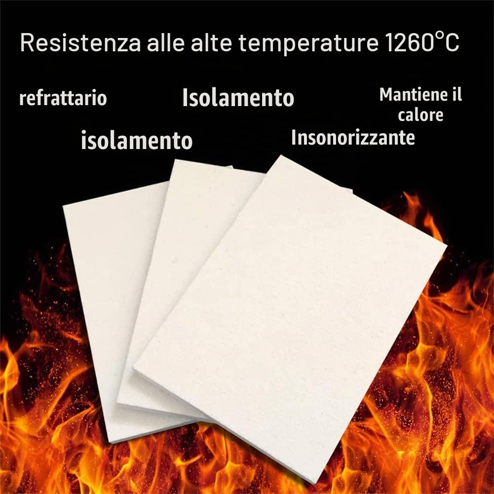 Piastra in Fibra Ceramica - Coperta Antincendio Da 7 Pezzi Per Stufe, Forni Da Forno, Fuoco E Materiali Di Laboratorio, 200X300mm,Thickness 10mm