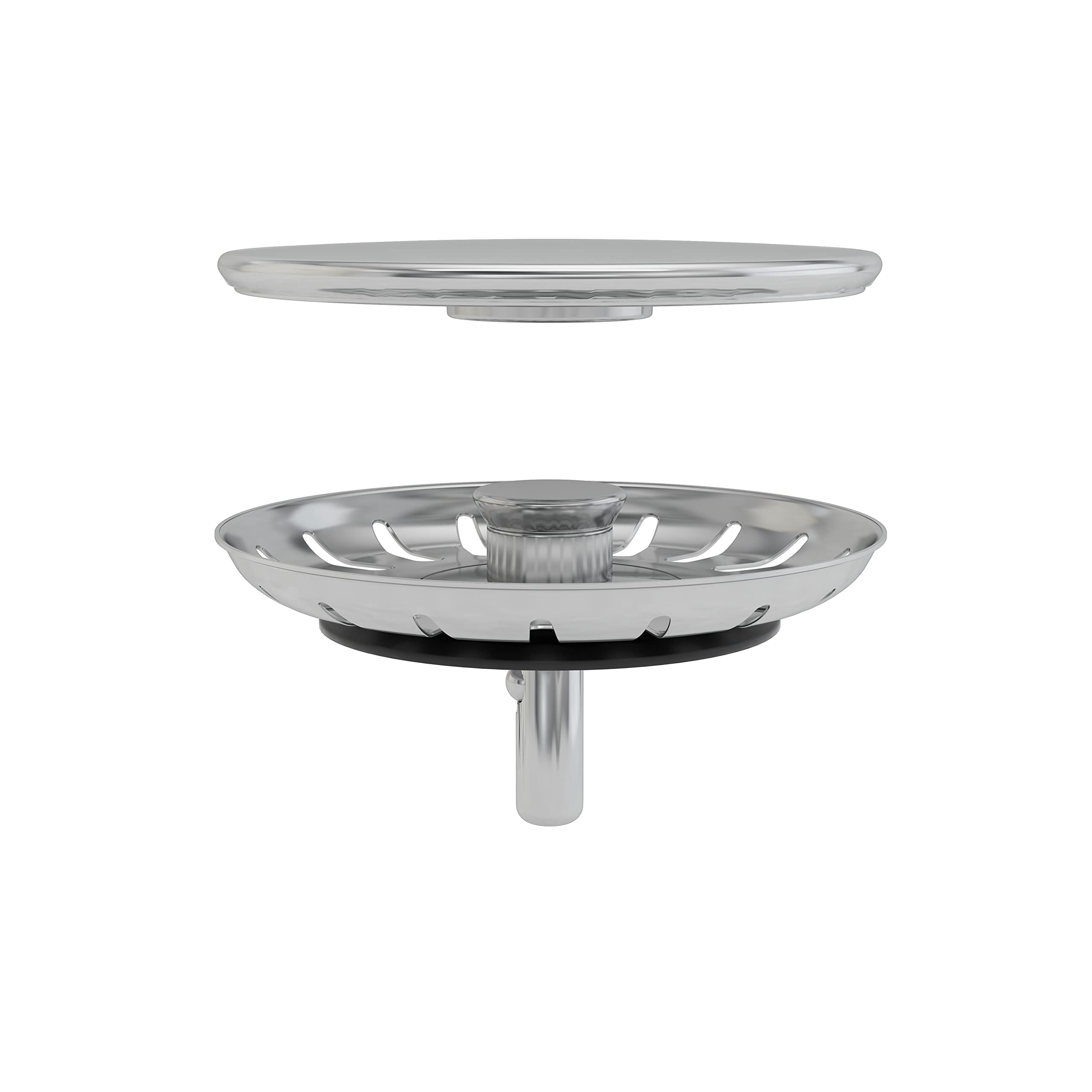PREVEX Flexloc Siphon, platzsparend, universal, komplett mit 1,5 oder 2 Becken inkl. Ablaufgarnitur, Magnetabdeckung und 2 Überläufen für Küchenspülen/Spülbecken | aus recyceltem Kunststoff | komplett mit 1,5 oder 2 Becken, inkl. Ablaufgarnitur, Magnetabd
