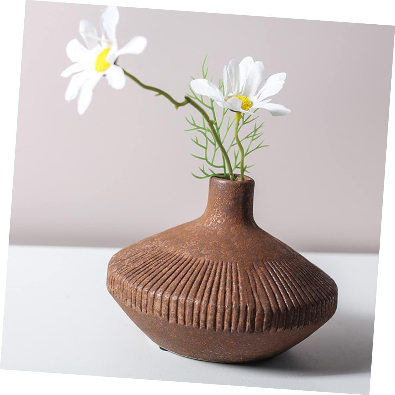 1Pc Vintage Style Vase Retro Storage Holder for Home Decor Elegant Design for Floral Arrangements for Living Room and Office Decoration