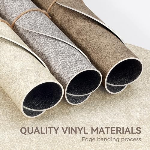 Image of 13 inch Round Placemats Set of 4, NCUE Dual-Sided Faux Leather Heat Resistant Table Mats, Waterproof Oilproof Washable Protective Table Placemats with Coaster, Wipeable Vinyl for Indoor & Outdoor Use
