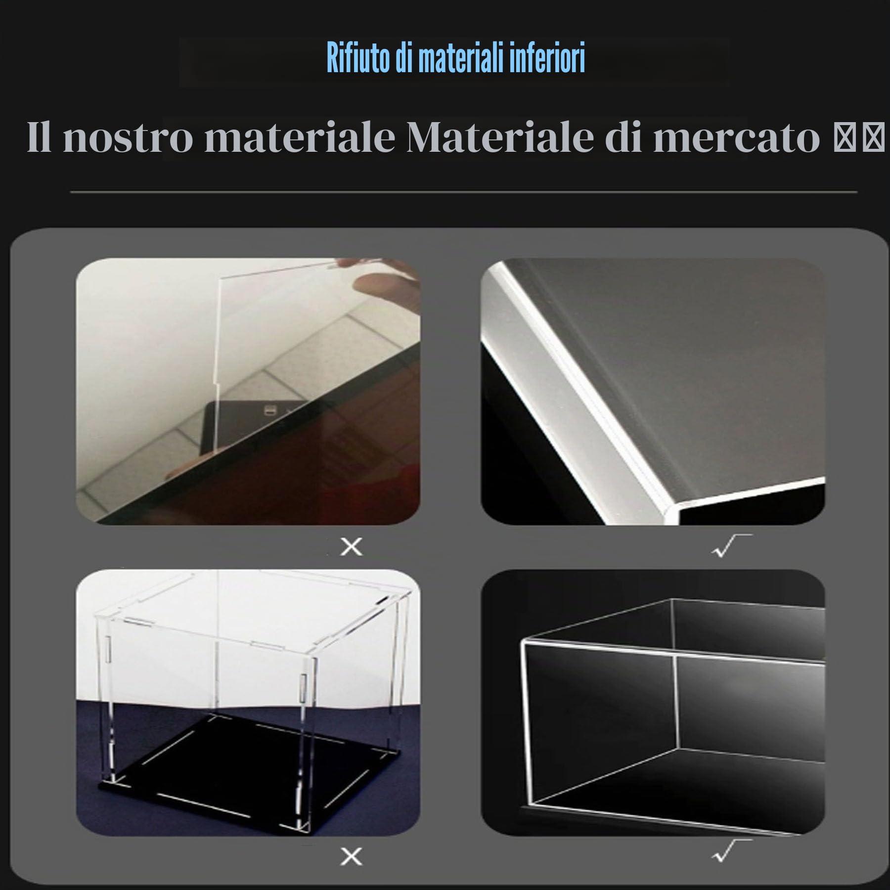 Vetrina in acrilico per Lego 10365 Black Pearl Ship, scatola antipolvere, scatola trasparente, scatola espositiva compatibile con 10365 (solo scatola) (sfondo da 3 mm)