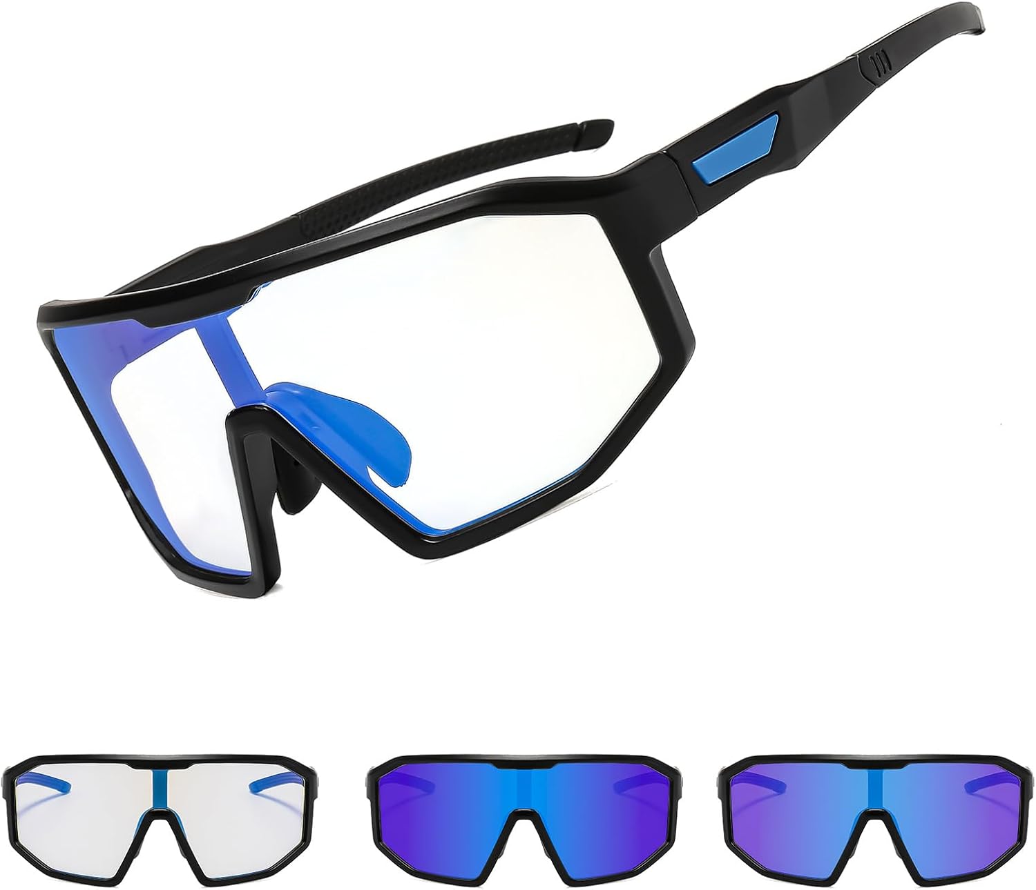 Suertree Photochromic Cycling Glasses Men Women Clear Sports Sunglasses Mountain Bike Riding MTB Bicycle Running Golf