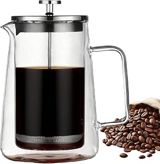 Double wall coffee press, stainless steel kettle, insulated construction, portable brew unit, travel maker compact design, tea and accessories for camping | Kaffekokare Press För Kontoret Camping Resor Te Kafé Utomhus För Camping Resor Hemma Kontor Utomhus