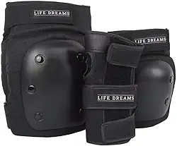 Kit de Proteção Patins Skate Bicicleta Completo Joelheira Cotoveleira Munhequeira Life Dreams (GG)