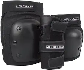 Kit de Proteção Patins Skate Bicicleta Completo Joelheira Cotoveleira Munhequeira Life Dreams (GG)