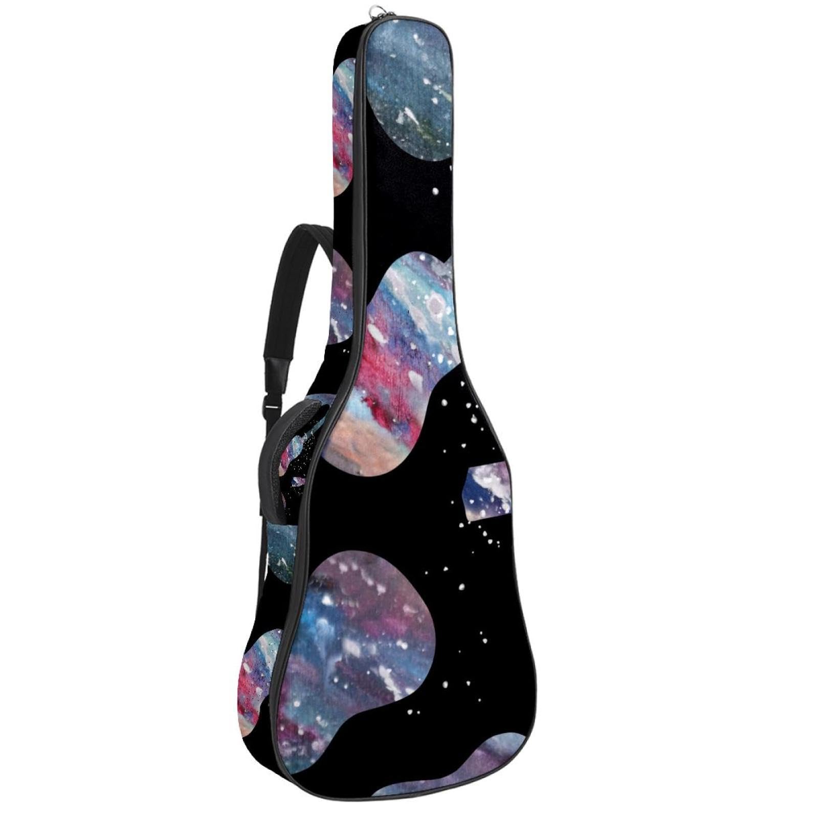 Torba na gitarę akustyczną Wodoodporny plecak na gitary Gruby miękki wyściełany Akwarela Gitara Klasyczna obudowa na gitarę, wielobarwny, 42.9x16.9x4.7 in, Organizer do torby