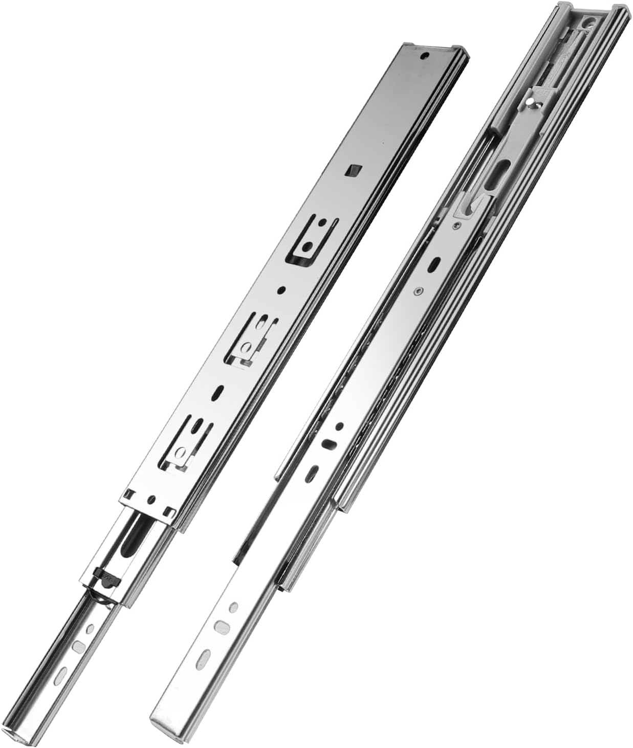 meite 1 Pair Soft Close Drawer Slides 18 Inch Ball Bearing Full Extension Dresser Drawer Glides Side Mount Heavy Duty Cabinet Rails 100 LB Capacity