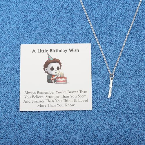 WUSUANED Horror Michael Necklace Scary Knife Jewelry Killer Birthday Gift Horrible Movie Fan Gifts3