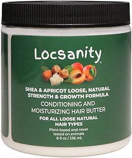 Locsanity Shea & Apricot Loose, Natural, Conditioning and Moisturizing Hair Butter - Strength & Growth Formula