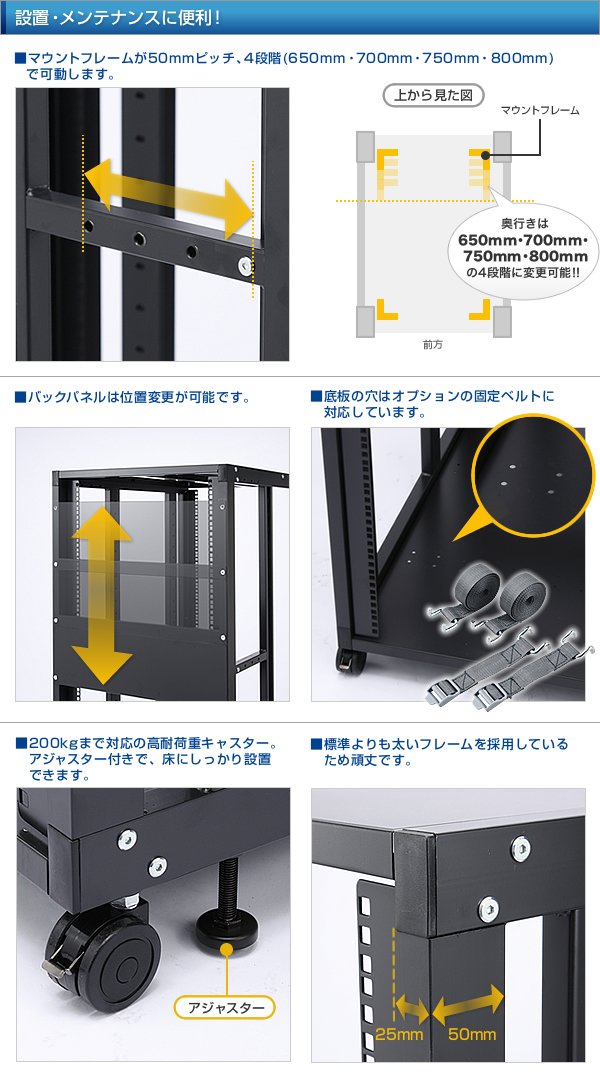 Amazon | イーサプライ 19インチラック サーバーラック 中型 パネル 