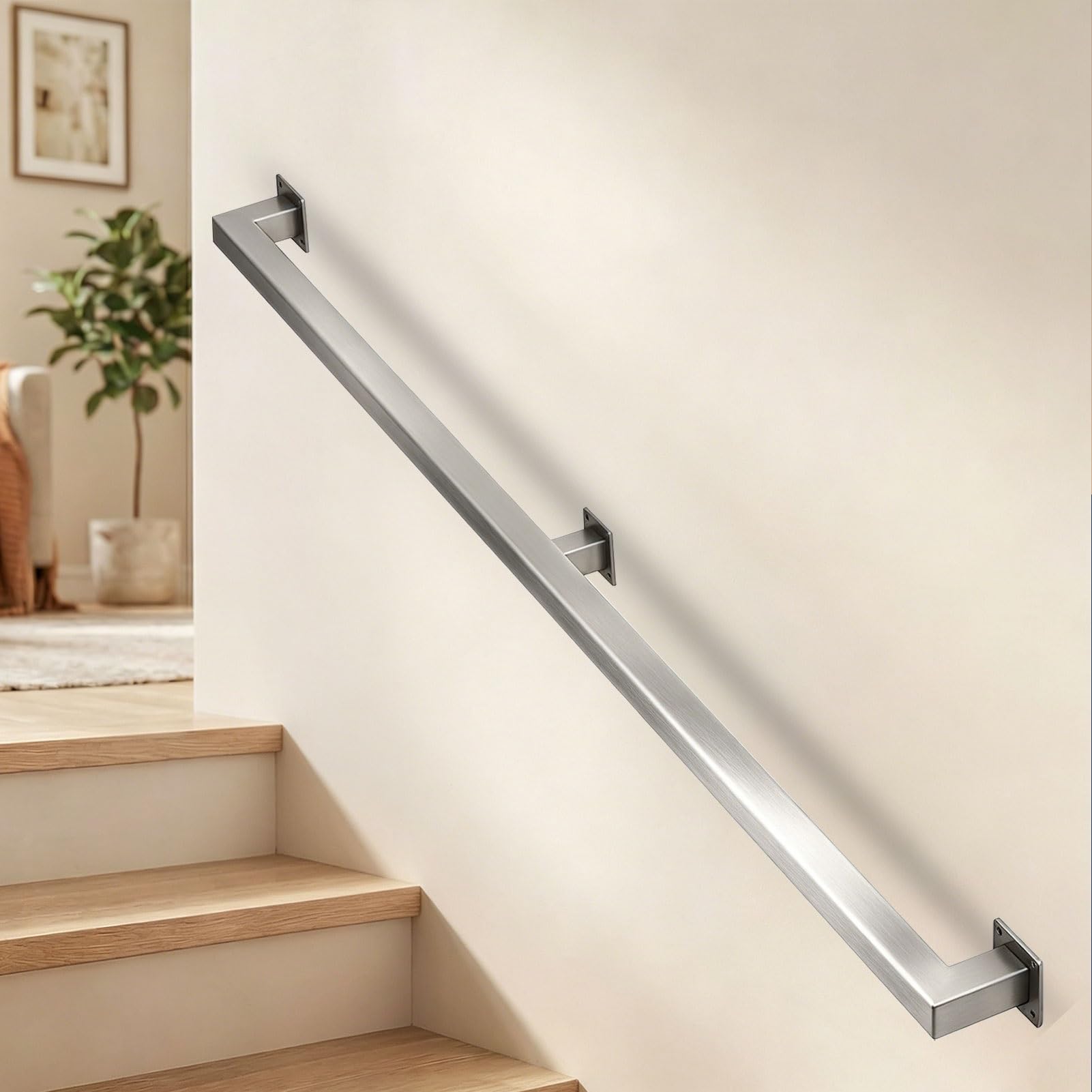 Sxbhdm One Color Modern Stair Handrail Grab Bar - Complete Kit, Wall Mounted Stainless Steel Hand Rail For Indoor Stairs Support, Staircase Banister Railing(14Ft/420Cm)