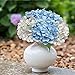 Cherica 20 Pcs Blue and White Hydrangea Artificial Flowers Bulk, Faux Hydrangea Flowers Heads, Artificial Fake Silk Hydrangea Flowers with Stems, White Flowers Artificial for Decoration Wedding Décor