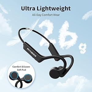 PSIER Bone Conduction Headphones, Open Ear Bluetooth 5.4 Headphones, Bone Conduction Earbuds 10H Playtimes Sports Earphones with Mic, IPX6 Waterproof Earbuds for Hiking, Cycling, Gym, Black