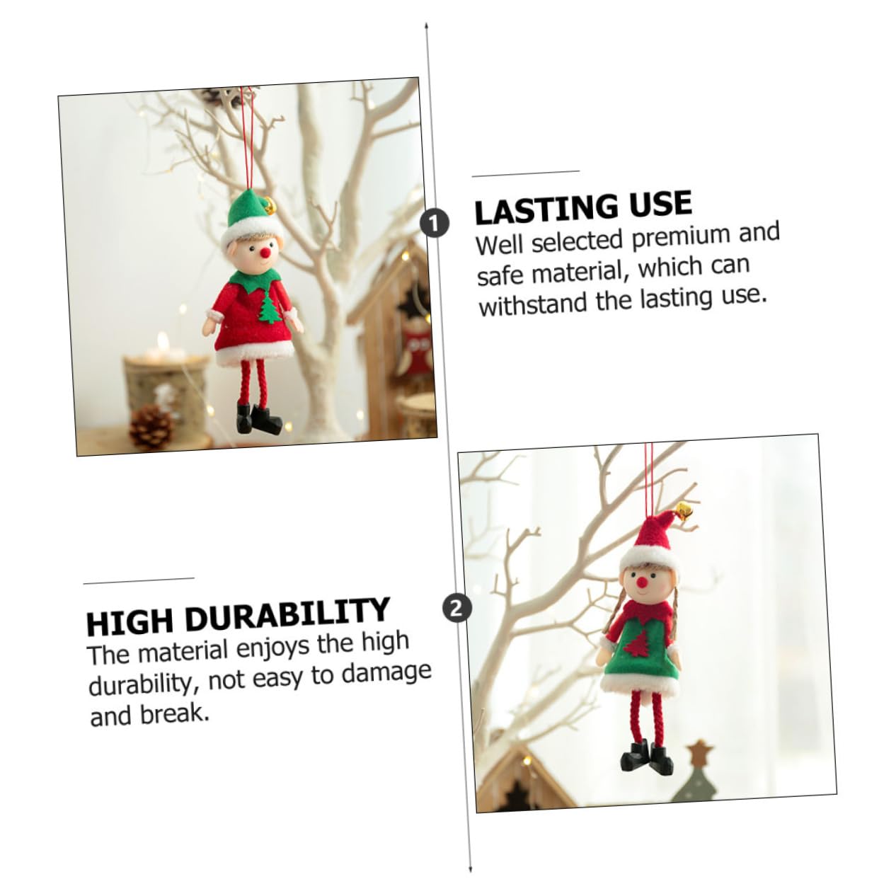Zerodeko 5 Juegos Colgante De Árbol De Navidad con Pantalla Doble Única para Niña Modelo De Decoración Joyería Cordón para Colgar Lámpara De Techo Figuras Adorno Navideño 2 Piezas * 5