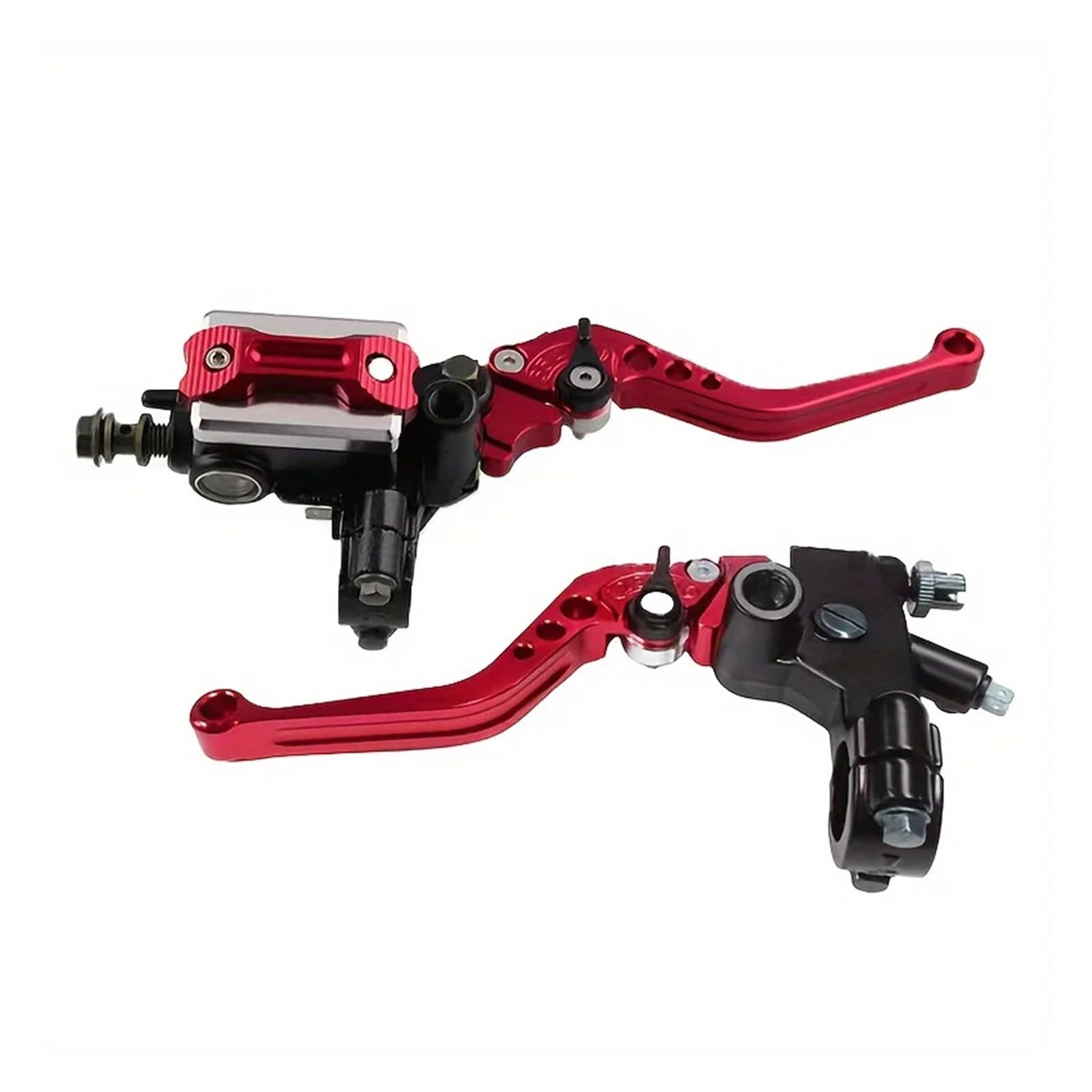 Ywqjiopm Red Motorcycle Brake Clutch Lever 2Pcs 22Mm 7/8" Motorcycle Handlebar Master Cylinder Levers Handle Hydraulic Brake Pump Clutch Adjustable Hand Lever
