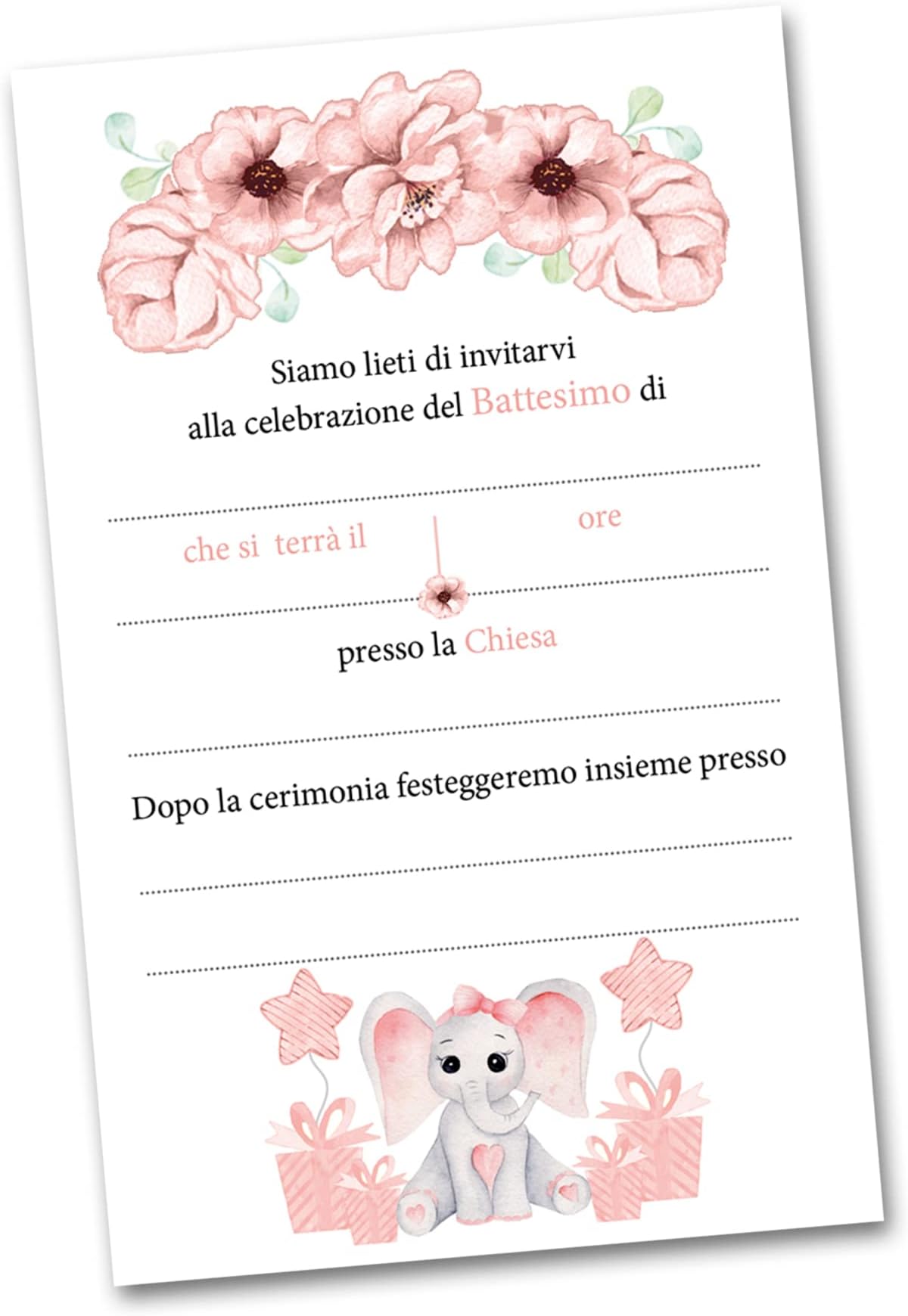 Biglietti Inviti per Festa BATTESIMO personalizzabili Grafica a Scelta Bimbo /Bimba, biglietti di Invito per Battesimo stampato su CARTONCINO di 300gr/mq (Orsetto Blue