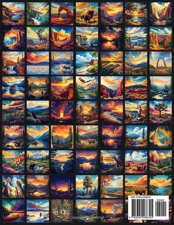 63 Illustrated National Parks of the USA - A Collectible Visual Travel Guide of America's Natural Wonders and Landmarks: Retro Vintage Inspired ... Parks, Landmarks and Landscapes of the USA) image 3