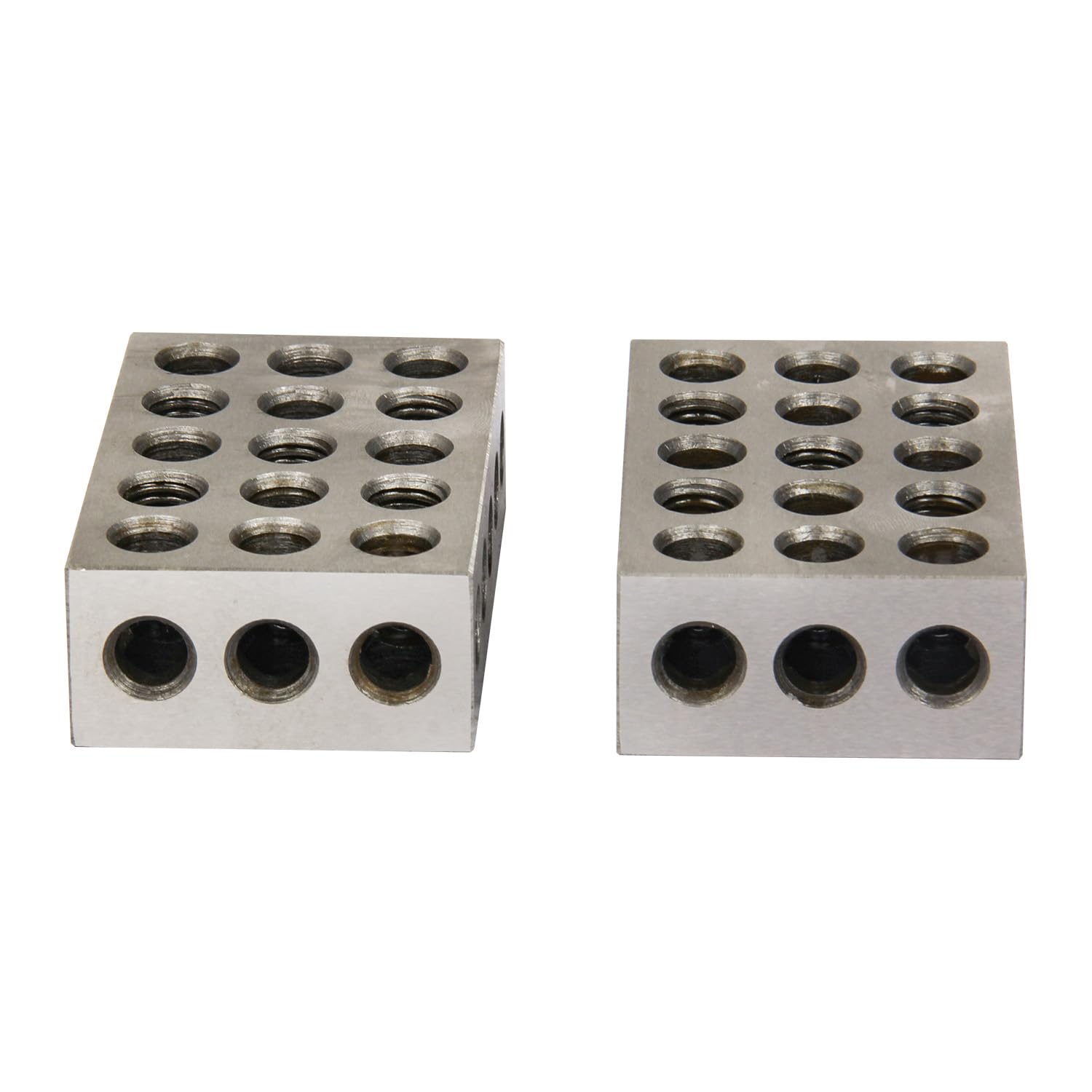BOKA 2pcs 25 x 50 x 75 mm Stahlgehärtete metrische Präzisionsblöcke，23 Löcher Fräsen Parallel Spannblock，Parallelblöcke Metrische, Spannblöcke Metrisch, Fräsmaschinenzubehör für Fräsmaschinen