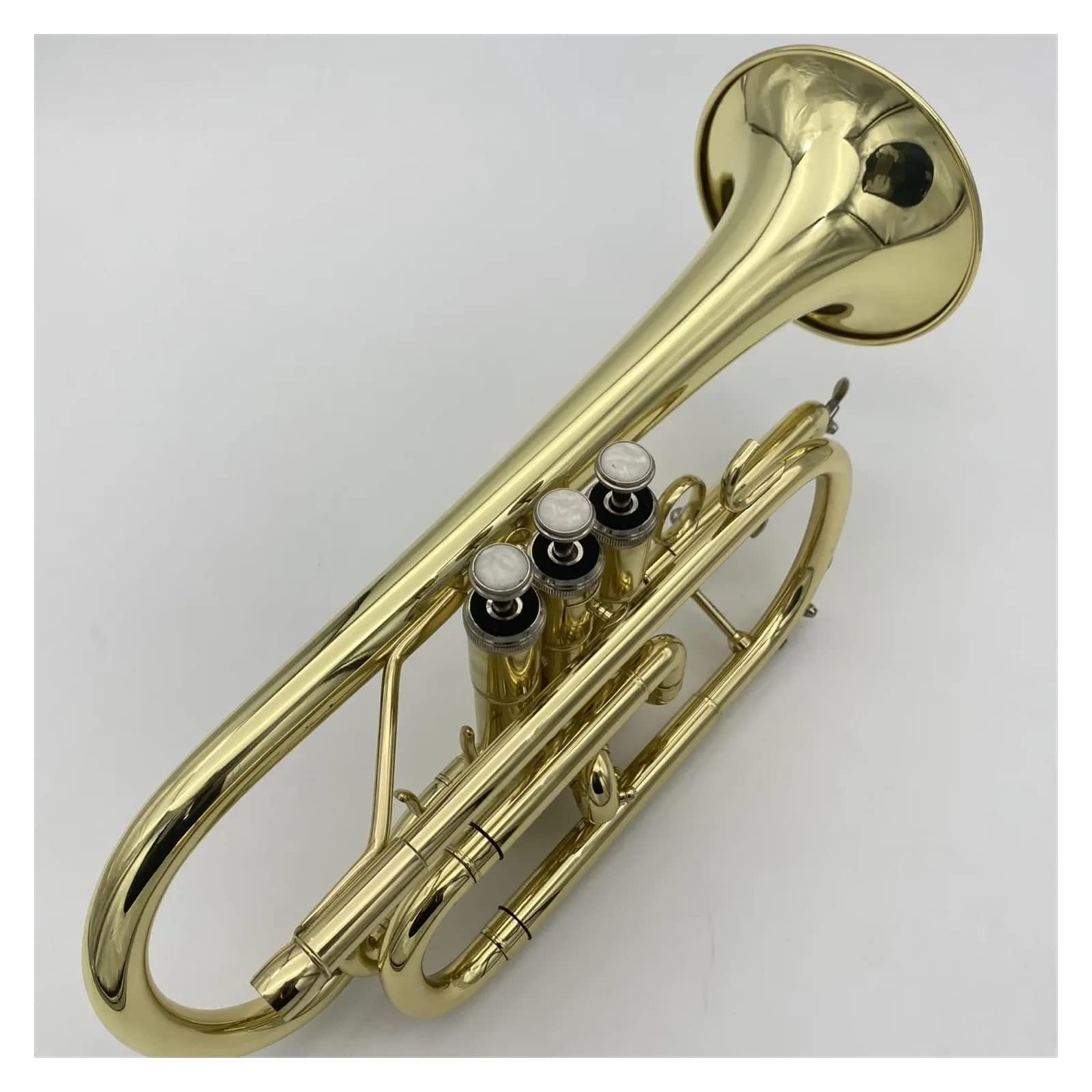 Professionelles Kornett Mit Goldener B-Taste, Importiertes Messing, Vergoldetes Trompetenhorn-Spielinstrument Anfänger Trompete
