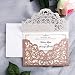 YIMIL 20 Pcs Laser Cut Wedding Invitation Card with Envelope for Wedding Quinceanera Bridal Shower Baby Shower Party Invite (Rose Gold Glitter)