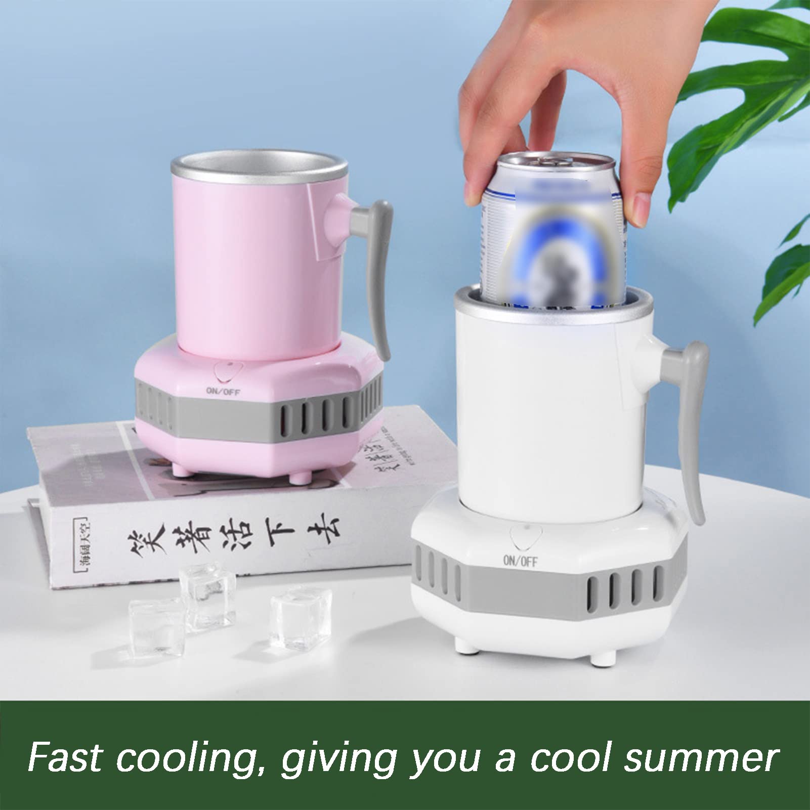 Refrigeratore elettronico per Bottiglie di Birra ghiacciata, Mini refrigeratore Portatile per Auto, refrigeratore rapido per Tazze, Frigorifero da Tavolo a Raffreddamento rapido PE