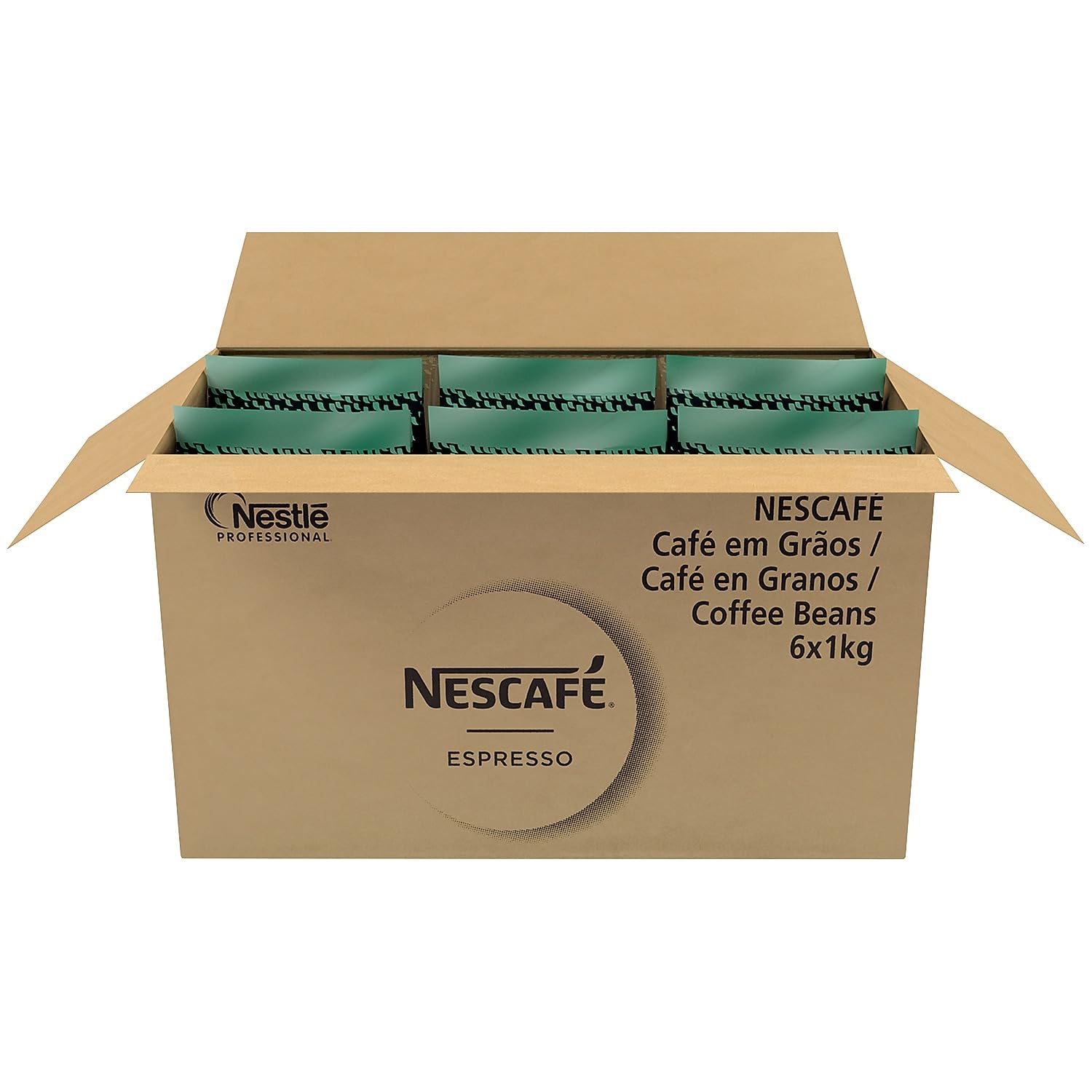 Nescafe Espresso Whole Bean Coffee, Medium Roast, 35.27 oz., 6/Carton (12338492)