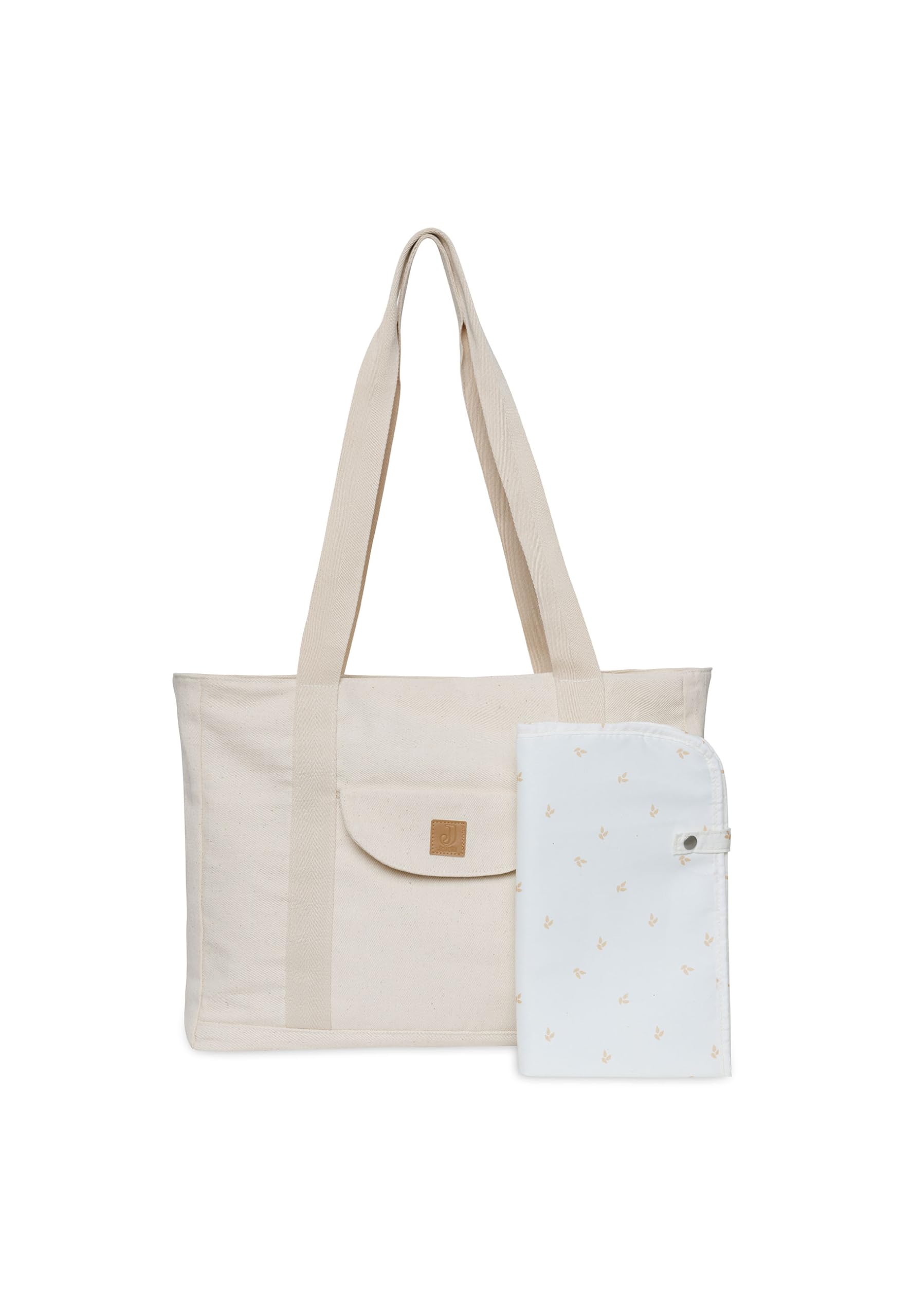 Jollein Borsa shopper per pannolini – Twill, Natural – Cotone – Borsa per passeggino – Borsa multifunzione – Beige chiaro