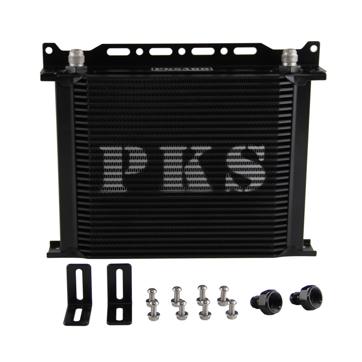 PKSABB 13 Row Oil Cooler Mounting Bracket Kit 8AN Stacked Plate Engine Oil Cooler Aluminium Transmission Oil Cooler Black British Radiator with 2Pcs Fittings AN8(3/4