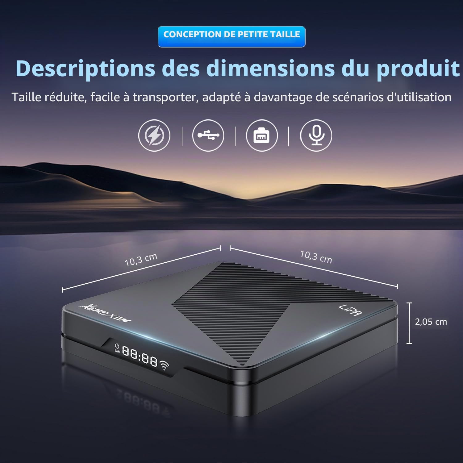 Lipa X88 Pro S905X5 Android TV Box 4-32 Go Android 14 – Lecteur multimédia pour TV – Streamer multimédia – TV Box Android – 1000 m LAN et Wifi – Décodeur 8K – Applications via Playstore et Internet