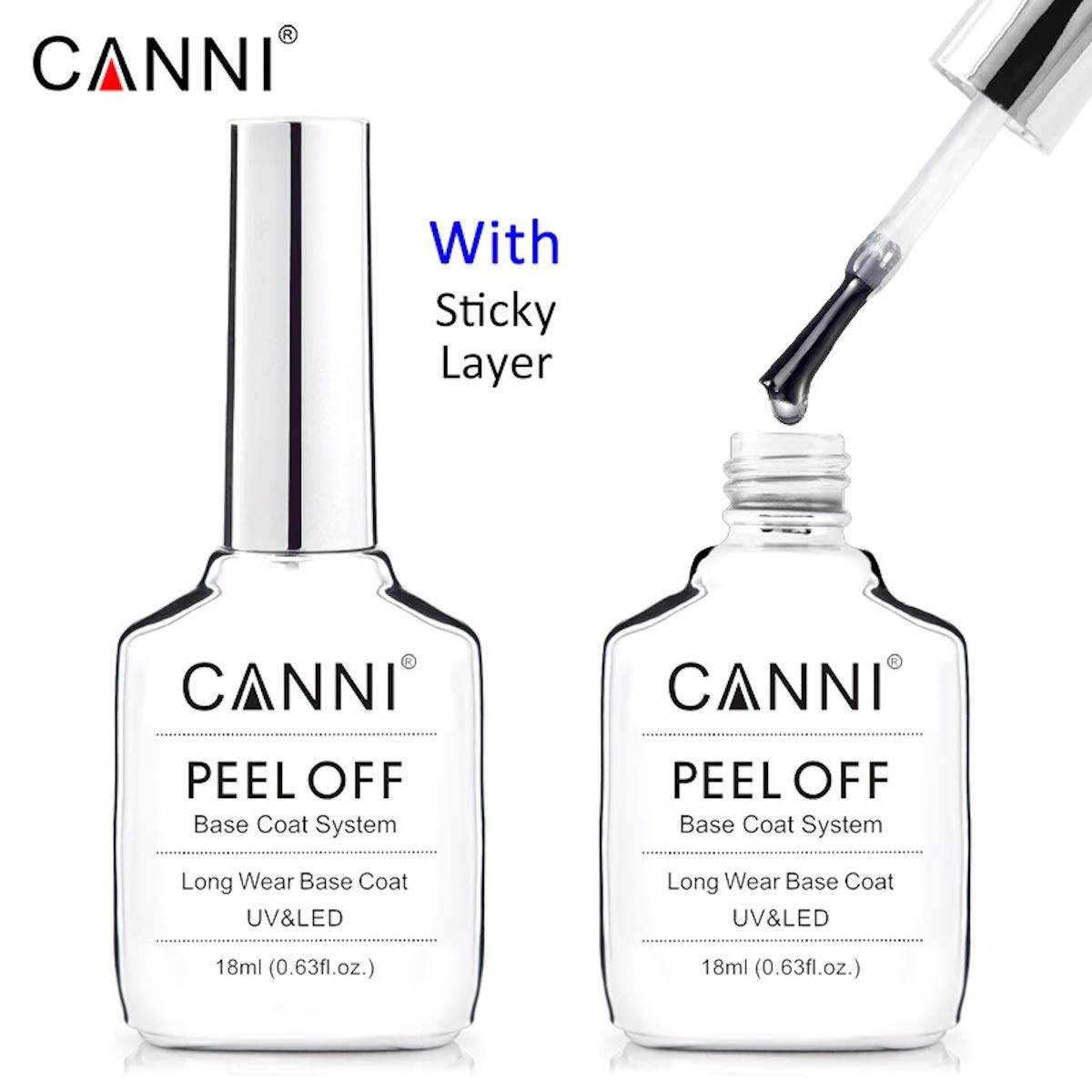 CANNI Base Coat 18ml UV Gel Peel off Base coat Soak Off LED Polish DIY at Home Salon Gifts for Women Girls 2