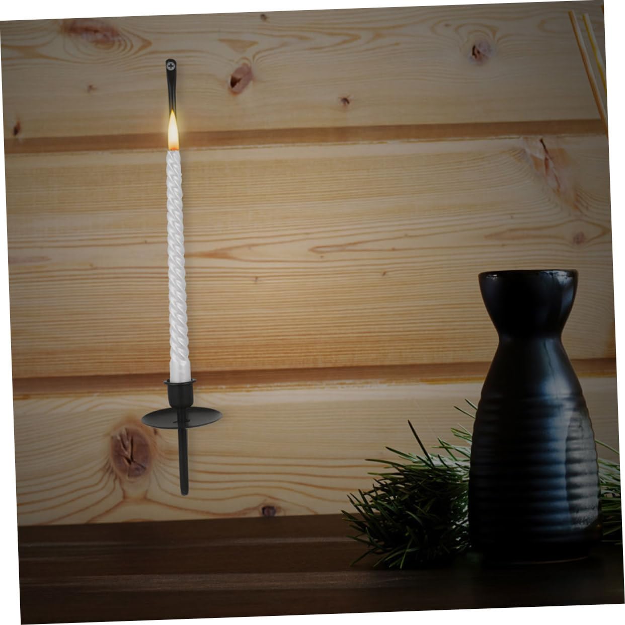 Wandkerzenhalter aus Eisen, Schwarze Moderne Wandkerzenständer