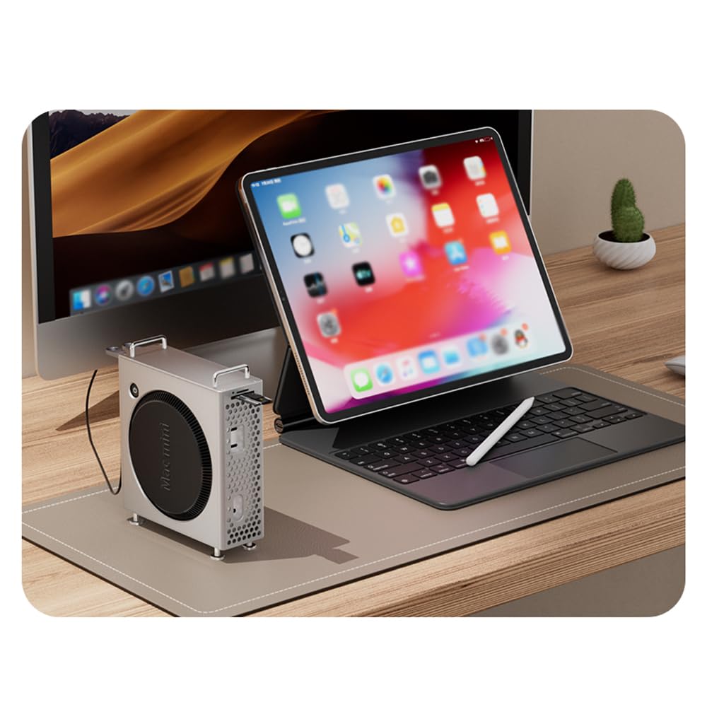 Generico Chassis per Mac Mini M4/M4 Pro 2024, supporto verticale per computer, chassis in lega di alluminio, base di raffreddamento antipolvere (Nero)