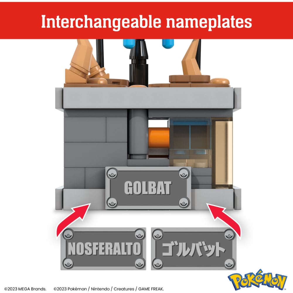 MEGA Pokémon - Golbat Mini Motion, personaggio meccanizzato da costruire con 318 pezzi e sistema Mattoncino per il movimento delle ali, set da collezione, giocattolo per bambini, 13+ anni, HTH72