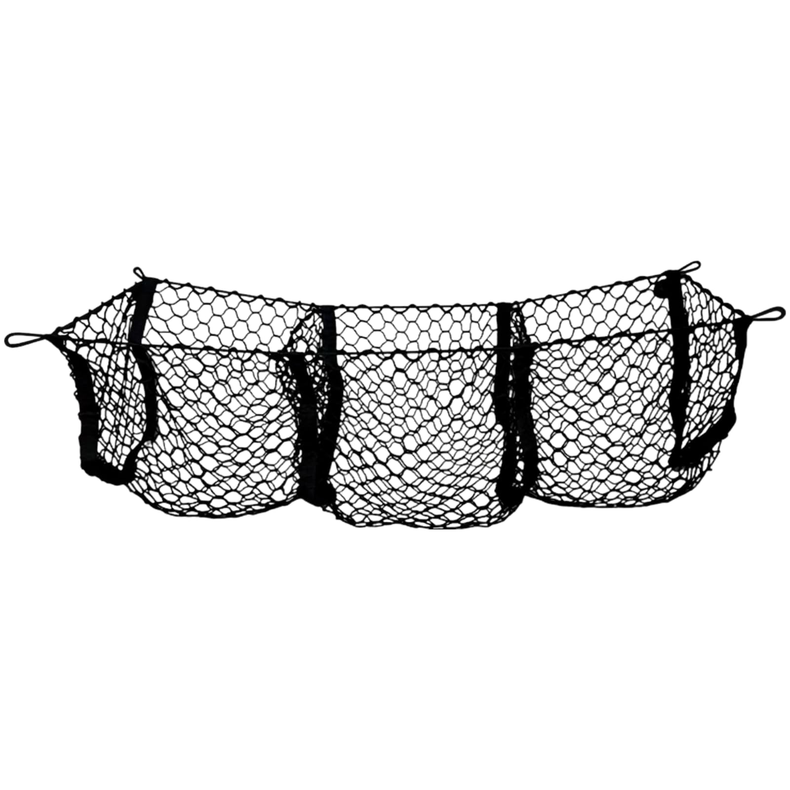 Auto Gepäcknetz, 43 x 12 Zoll erweiterbares Cargo Net mit 3 Fächern, schwarzes Netzfach mit Montageset für Pickup, Truck Ladefläche und Kofferraum, Ordnung für Einkäufe und Gepäck