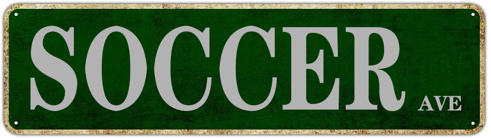 Soccer Ave Vintage Art Plaque Aluminum Metal Sign for Bedroom,Kitchen,Garden,Wall,Pub,Club,Coffee Hanging Decor - 4x16 Inch