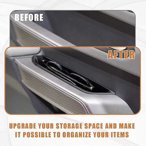 Miniatura 5 de TripleAliners Para Bronco 2021-2024 Organizador de almacenamiento para manija de puerta, bandeja interior, bolsillo para teléfono, caja de inserción