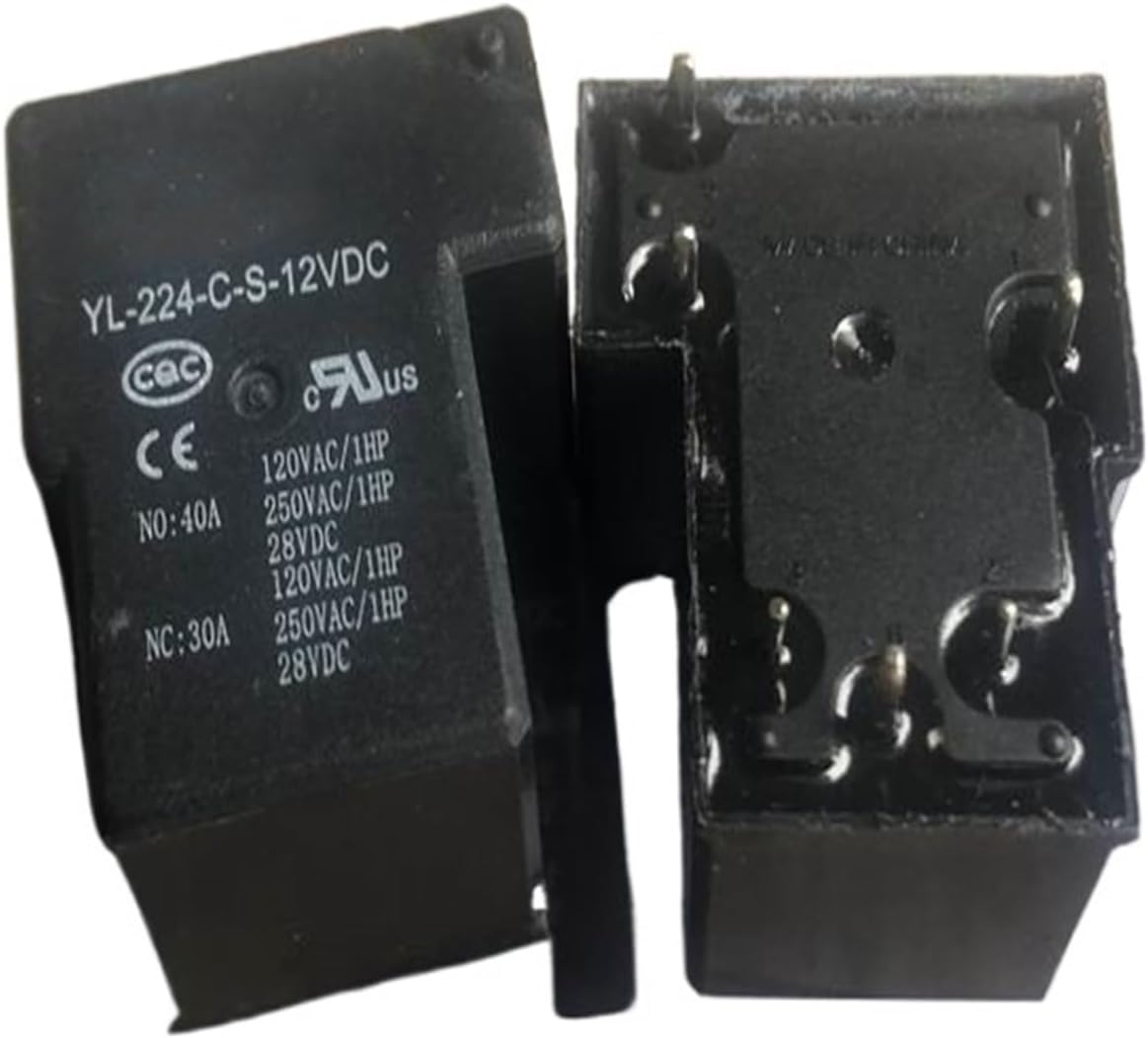 VRINO 1PCS YL-224-CS-12VDC; YL-224-CS-24VDC; (T90-1C-6P-12V/24V-40A) Relay 6-pin (Size : YL-224-C-S-12VDC)