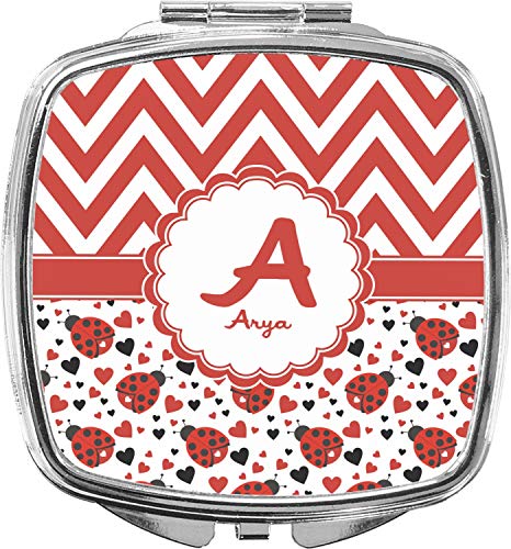 Espejo compacto personalizado con mariquitas y chevron