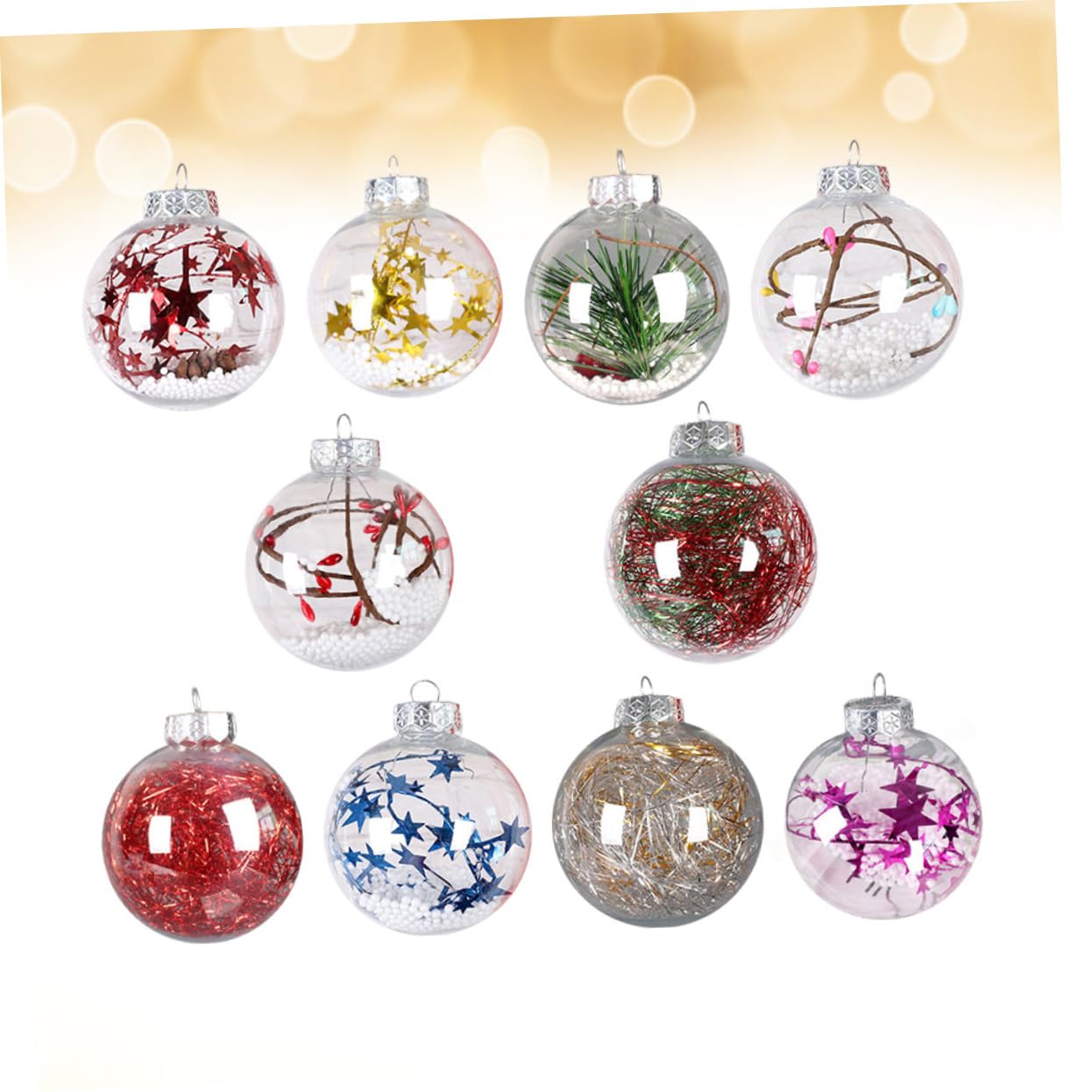 Zerodeko 20 Piezas Bola Transparente Bola Redonda Decoración Bola De Adornos Rellenable Adorno De Bola De De Navidad Claro Adornos De Navidad Bola Clara Hueco Árbol De Navidad