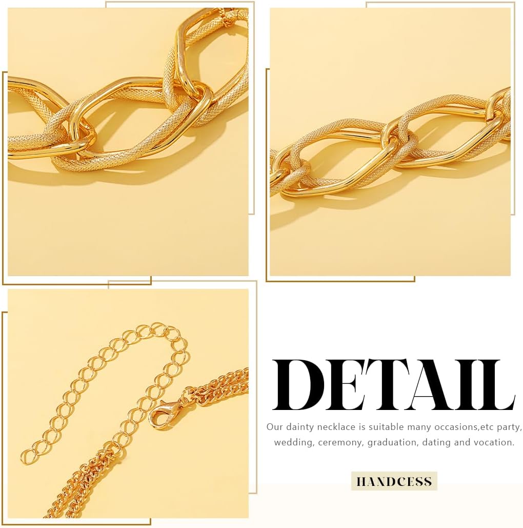 Chunky Gold Necklace Statement Necklace Fashion Collar Chain for Women - Image 7