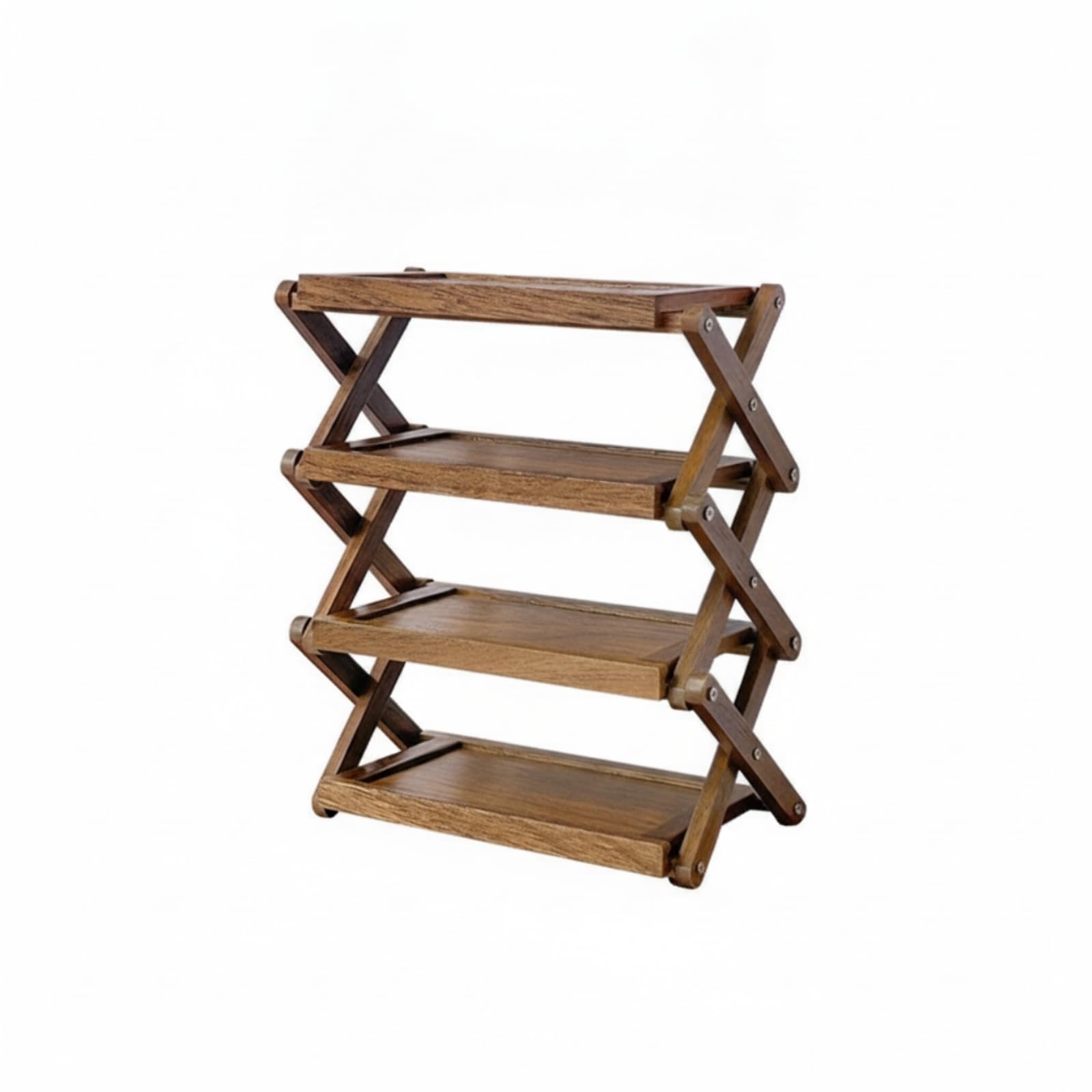 Scaffale in Miniatura Compatto Scaffale Pieghevole in Legno Versatile Scarpiera per Collezionisti, style to 1