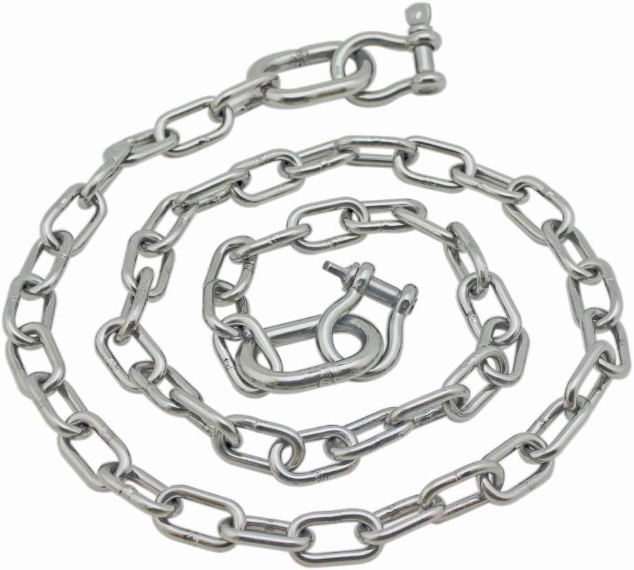 Extreme Max 3006.6581 BoatTector Stainless Steel Anchor Lead Chain - 5/16 x 5' with 3/8 Shackles