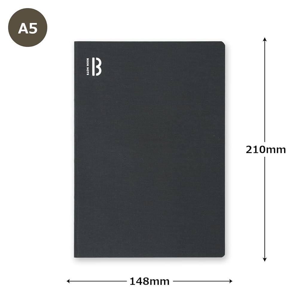 シンプルな黒いA5ノート ST-notebook-grid-bk-03-
