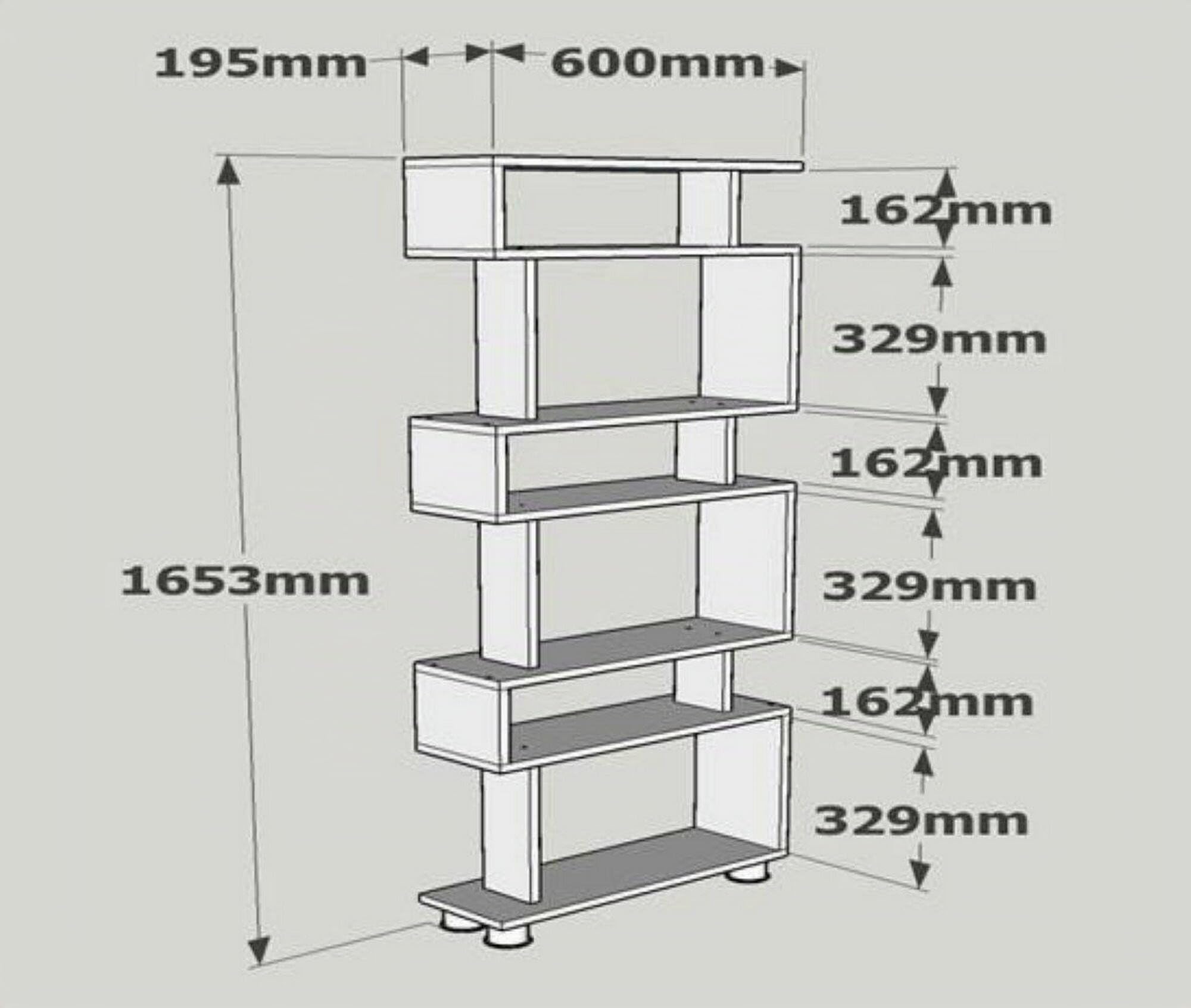 Dmora - Libreria Panopea, Scaffale da ufficio, Mobile portalibri, Biblioteca, 60x20h165 cm, Bianco e Noce